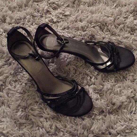 Rampage black strappy sequin heels sz 6 - Picture 2 of 8